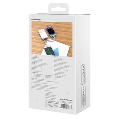 Powerbank Baseus Comet 10000mAh, 22,5W (valkoinen)
