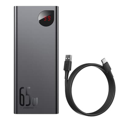 Powerbank Baseus Adaman Metal 20000mAh PD QC 3.0 65W 2xUSB + USB-C + micro USB (musta)