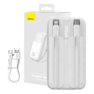 Powerbank Baseus Comet 10000mAh, 22,5W (valkoinen)