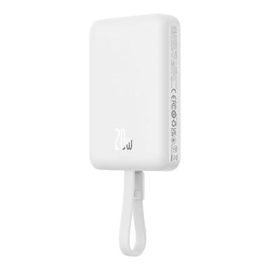 Powerbank Baseus Magnetic Mini 10000mAh, Lightning 20W MagSafe (valkoinen)