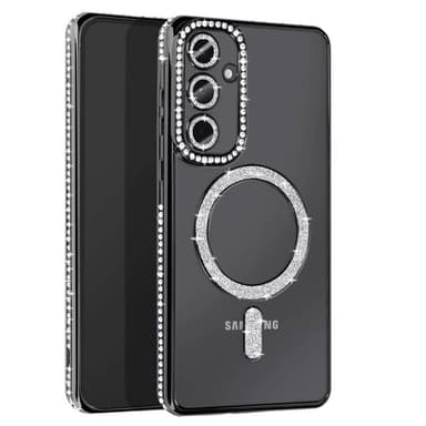 Diamond bling MagSafe kuori Samsung Galaxy A16 5G - Musta