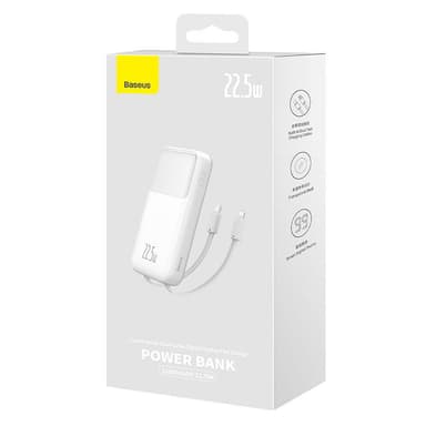 Powerbank Baseus Comet 10000mAh, 22,5W (valkoinen)