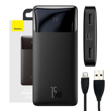 Powerbank Baseus Bipow 10000mAh, 15W (musta)