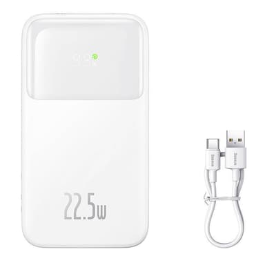 Powerbank Baseus Comet 10000mAh, 22,5W (valkoinen)