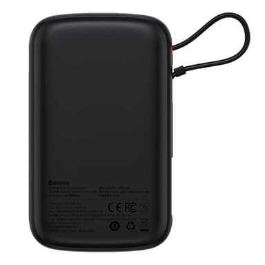Powerbank Baseus Qpow PRO kaapelilla, 10000mAh, 22.5W (musta)