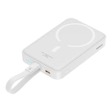 Powerbank Baseus Magnetic Mini 10000mAh, Lightning 20W MagSafe (valkoinen)