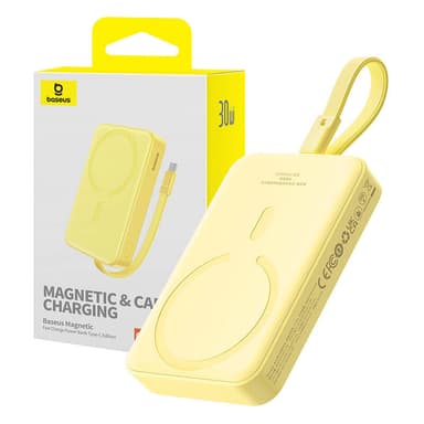 Powerbank Baseus Magnetic Mini 10000mAh 30W MagSafe (keltainen)