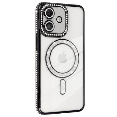 Diamond bling MagSafe kuori iPhone 16 Plus - Musta