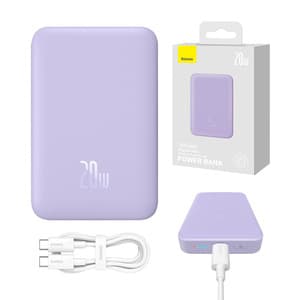 Powerbank Baseus Magnetic Mini 10000mAh, USB-C 20W MagSafe (violetti)