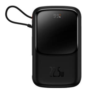 Powerbank Baseus Qpow PRO kaapelilla, 10000mAh, 22.5W (musta)