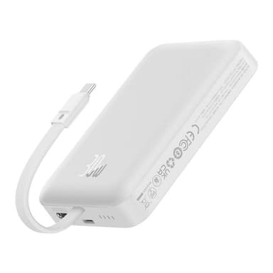 Powerbank Baseus Magnetic Mini 10000mAh, USB-C 30W MagSafe (valkoinen)