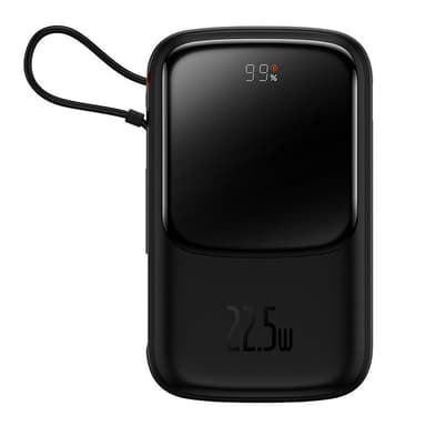 Powerbank Baseus Qpow PRO kaapelilla, 10000mAh, 22.5W (musta)