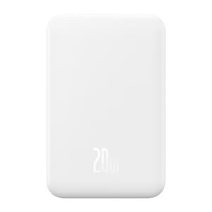 Magneettinen Mini Powerbank Baseus 5000mAh, USB-C 20W (valkoinen)