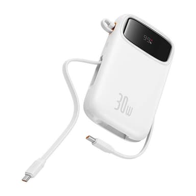 Baseus QPow 2 10000mAh 30W akku (valkoinen)