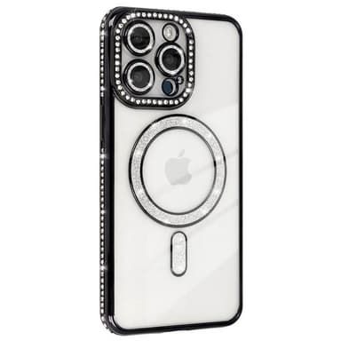 Diamond bling MagSafe kuori iPhone 15 Pro - Musta