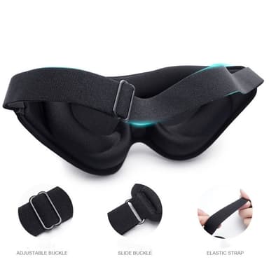 3D Sleep Mask silmämaski lentomatkoille, nukkumiseen ja päiväunille Musta