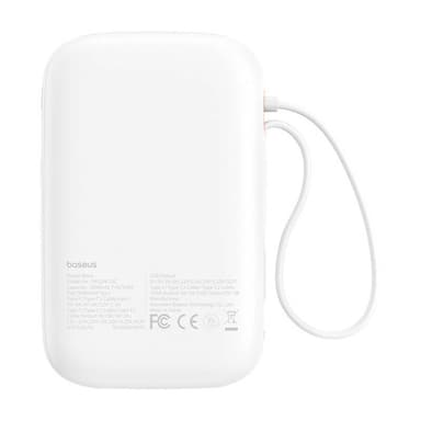 Baseus QPow 2 10000mAh 30W akku (valkoinen)