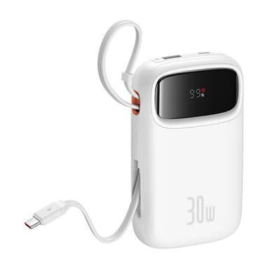 Baseus QPow 2 10000mAh 30W akku (valkoinen)