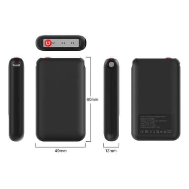 Akkulämmitteiset sukat 4000 mAh Musta M