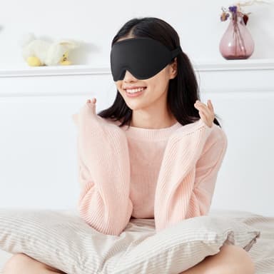 3D Sleep Mask silmämaski lentomatkoille, nukkumiseen ja päiväunille Musta