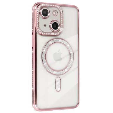 Diamond bling MagSafe kuori iPhone 15 Plus - Pink