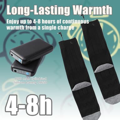 Akkulämmitteiset sukat kaukosäätimellä 4000 mAh Musta M