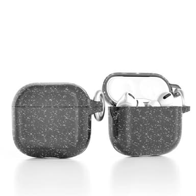 Kimaltava suojakotelo AirPods 4:lle, jossa on metalliklipsi - Svart