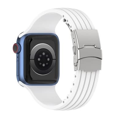 Silikoniranneke Apple Watch 42 / 44 / 45 / 49mm - Valkoinen