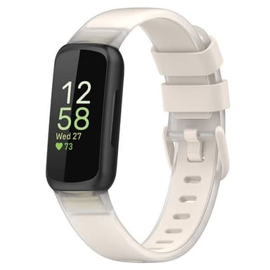 Silikoniranneke Fitbit Inspire 3:lle - Starlight/Clear