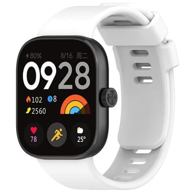 Silikoniranneke Xiaomi Redmi Watch 4:lle - Valkoinen