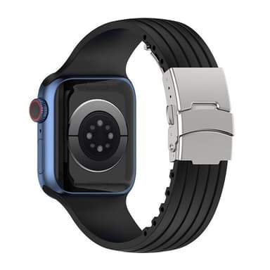 Silikoniranneke Apple Watch 38 / 40 / 41mm - musta