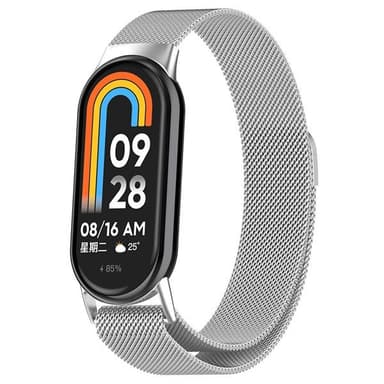 Magneettinen Milanolainen rannekoru Xiaomi Smart Band 8 ja 9 - hopea