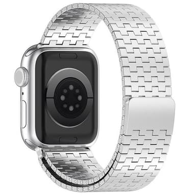 Metallinen ranneke magneetilla Apple Watch 42 / 44 / 45 / 49mm - Hopea - Apple Watch 42 / 44 / 45 / 49mm - hopea