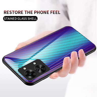 SKALO OnePlus Nord 2T 5G Hiilikuitu karkaistu lasi TPU suojakuori - Musta