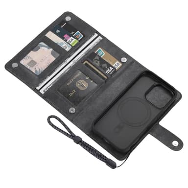 VILI iPhone 16 Pro Max GVB Series Lompakkokotelo PU-nahkaa - Musta