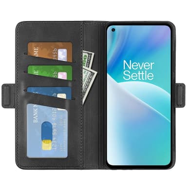 SKALO OnePlus Nord 2T 5G Premium Wallet Lompakkokotelo - Musta