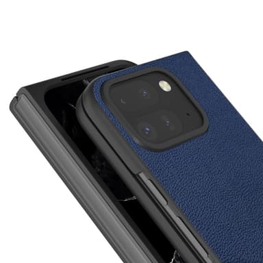 ABEEL Google Pixel 9 Pro Fold Genuine Leather Suojakuori - Sininen