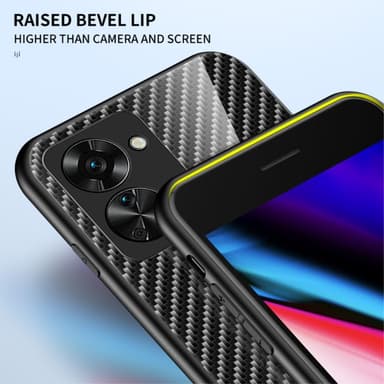 SKALO OnePlus Nord 2T 5G Hiilikuitu karkaistu lasi TPU suojakuori - Musta