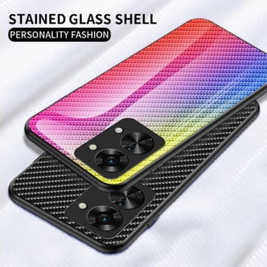 SKALO OnePlus Nord 2T 5G Hiilikuitu karkaistu lasi TPU suojakuori - Musta
