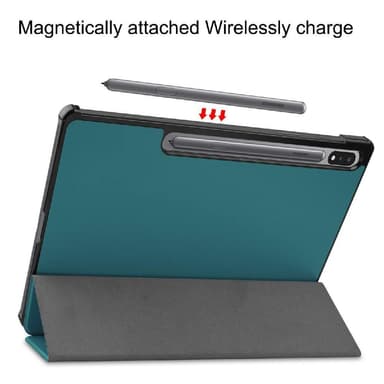 SKALO Samsung Tab S7 FE Trifold Suojakotelo - Vihreä