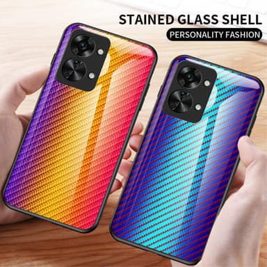 SKALO OnePlus Nord 2T 5G Hiilikuitu karkaistu lasi TPU suojakuori - Musta