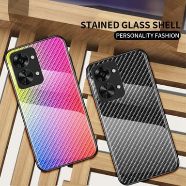 SKALO OnePlus Nord 2T 5G Hiilikuitu karkaistu lasi TPU suojakuori - Musta