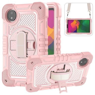 SKALO Xiaomi Redmi Pad SE 8.7 Extra Shockproof Armor 360 Kahva/Tripod Suojakuori - Ruusukulta