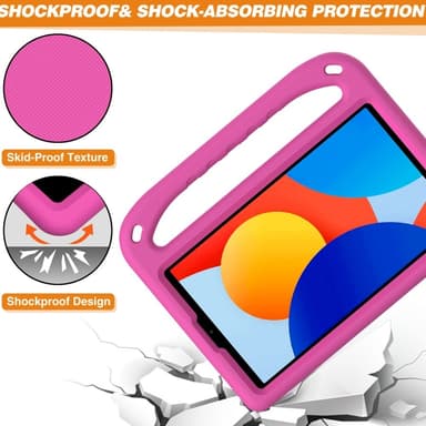 SKALO Xiaomi Redmi Pad SE 8.7 Lapsikuori kahvalla ja jalustalla - Pinkki