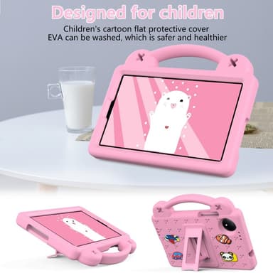 SKALO Xiaomi Redmi Pad SE 8.7 Kuori kahvalla/telineellä - Pinkki