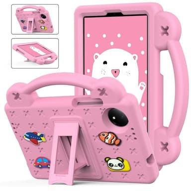 SKALO Xiaomi Redmi Pad SE 8.7 Kuori kahvalla/telineellä - Pinkki