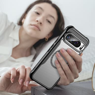 SKALO Google Pixel 9 Pro XL Carbon Fiber Translucent Suojakuori