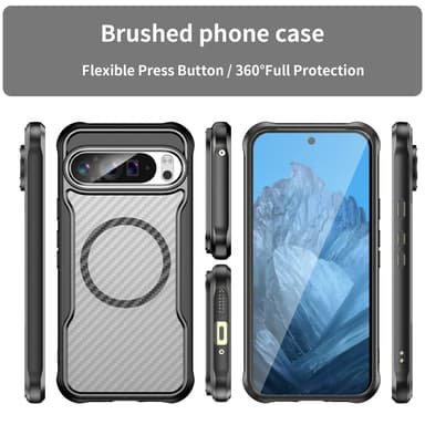 SKALO Google Pixel 9 Pro XL Carbon Fiber Translucent Suojakuori