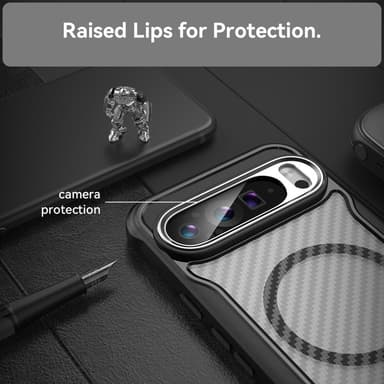 SKALO Google Pixel 9 Pro XL Carbon Fiber Translucent Suojakuori