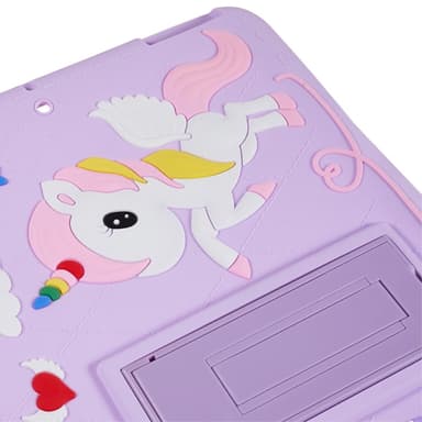 SKALO iPad 10.2 Shock Resistant Unicorn Rainbow Silicone Kuori  - Violetti